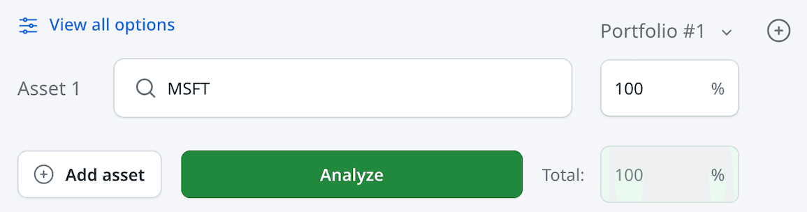 Backtest MSFT with Finzig Backtester